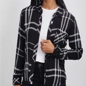 Rails Black and White Plaid Button-Down Shirt